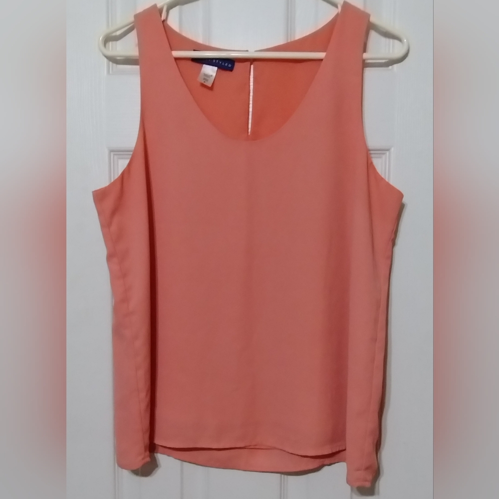 Simply Styled By Sears Women's Size M Coral Pink Sleeveless Blouse